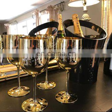 Golden Acrylic/Plastic Moet Champagne Glasses