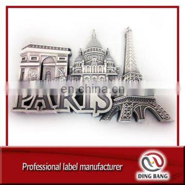 OEM Wholesale Custom Eiffel Tower Style Die Casted Type Tourist Paris Souvenir Metal 3D Fridge Magnet