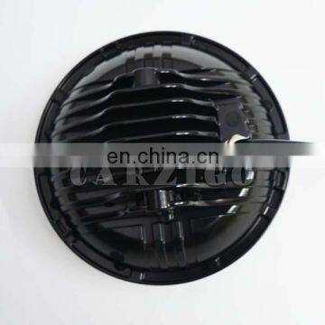 12v 75w Car Accessories Auto Part Silver Black 7" Round Led Headlight With White Drl for Harley Davidson Motorcycles