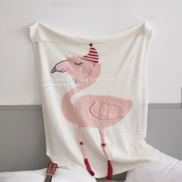 Wholesale 100% cotton baby children knitted cotton blanket