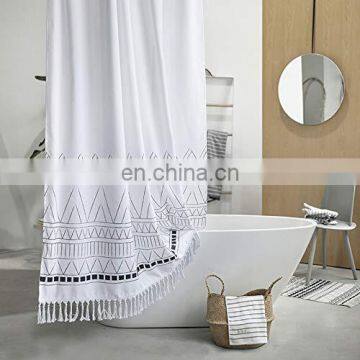 Boho Tassel Shower Curtain for Bathroom photo-4