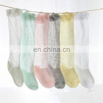 Baby Girl Summer breathable Socks Toddler candy color Knee high socks 6Colors 3Size