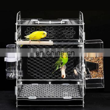 Cute pet bird cage parrot breeding tiger skin peony cloud acacia bird small acrylic parrot cage  bird cage