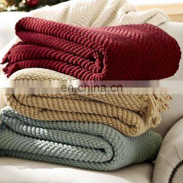 Acrylic Woven Spaced Chunky Grid Blanket photo-5