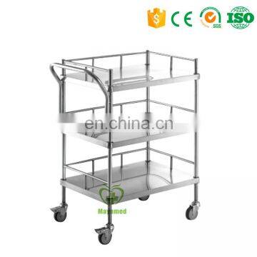 MY-R041 stainless steel three-floor hospital crash cart medical trolley for sale