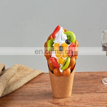 Simulation Food Egg Waffle Model Display Eggettes Puff Bubble Waffle Model Sample Dessert Display photo-2