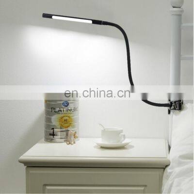 2020 Clip LED Lamp Book Reading Light Gooseneck USB Bedside Lamp With Clamp photo-3
