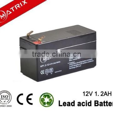 SLA 12v 1.2ah lead acid battery for led solar lighting