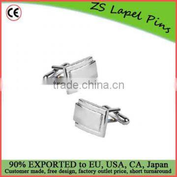 FREE artwork design custom style Polished Silver Rectangle Cufflinks