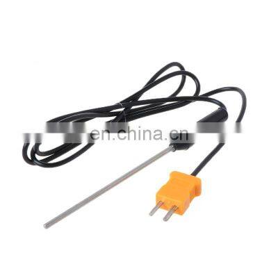 TP-02A 100mm K Type Thermocouple Steel Rod High Temperature Probe Temperature Sensor Measurement Liquid Probe Thermometer 1m