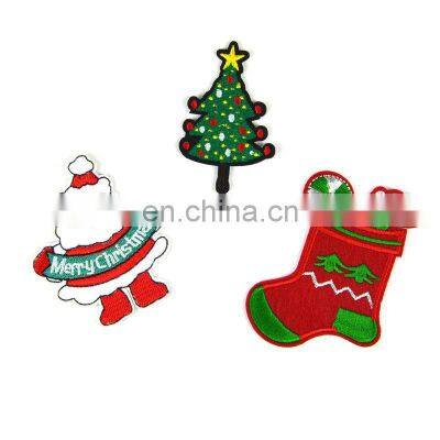 Factory Direct Fashion Christmas Iron On Patches Custom Embroidery