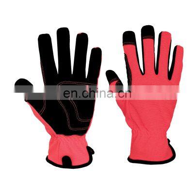 HANDLANDY red nubuck Vibration-Resistant Work touchscreen car repair hand gloves for forklift