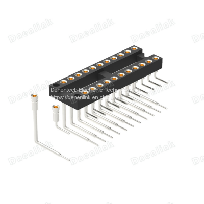 Dnenlink 2.54mm IC Socket Machined Round Pin Female Header H3.00mm Dual Row Right Angle photo-2