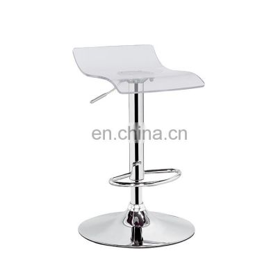 Good Quality Clear Transparent Acrylic Used Swivel Bar Stool with Low Backrest