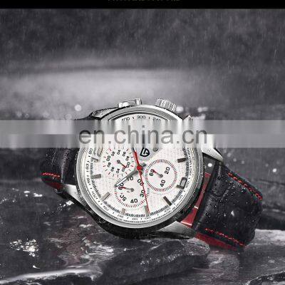 Pagani Design 3306 Men Casual Leather Chronograph Quartz Movement Watches Business Waterproof Wristwatch