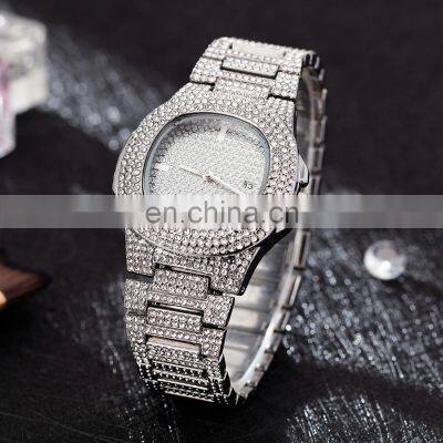 GREALY RL118-G 3pcs Women Qaurtz Diamond Wristwatch Fashion Iced Out Watch Bracelet Set photo-3