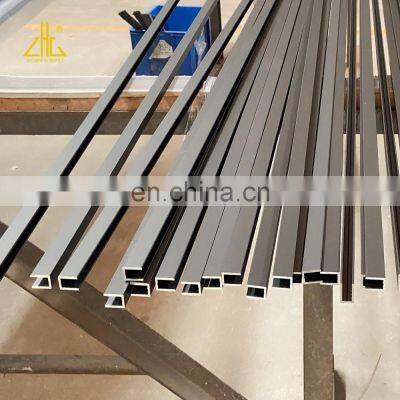 Anodized Black Aluminum U Profile For Glass,Mirror Frame Aluminum Profile