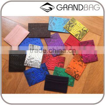 Handmade luxury ostrich python skin leather card holder slim wallet coiin purse                        
                                                                                Supplier's Choice