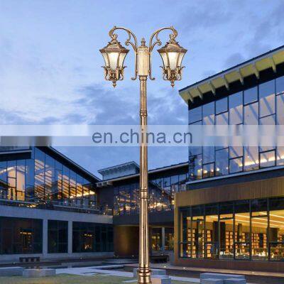 Decorative Antique Matched Aluminum Classic European Style Lamp Pole Pathway Landscape Outdoor Garden Lights