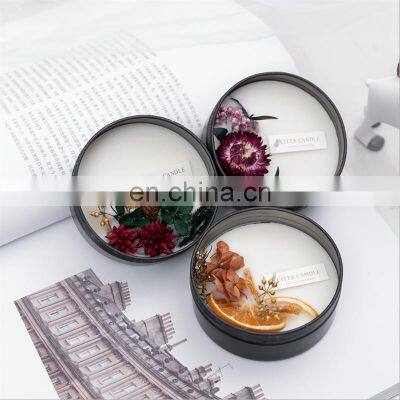 2021 Hot Selling Trending Products Private Label Wedding Dried Flower Candles Christmas Decoration Scented Candle