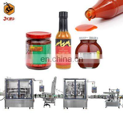 China Factory High Speed Hot Sauce Jar Packing Line Chilli Garlic Sauce Jar Filling Machine BBQ Sauce Filling Capping Machine