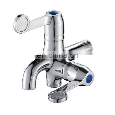 Rapsel Brass Double Handle Two Way Polish and Chrome Finish Wall Mounted Bibcock photo-2