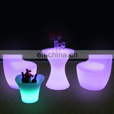 Logo custom LED hookah lounge outdoor bar furniture stools huel led cube chair table 40cm