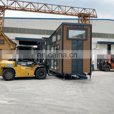 20Ft 2 Bedroom Steel Frame  Trailer Prefab on wheels Container Houses Mobile Flat Pack House