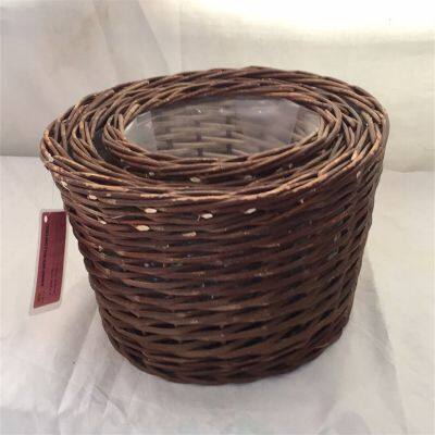 High Popularity Large Covered Green Storage Baskets Wicker Basket