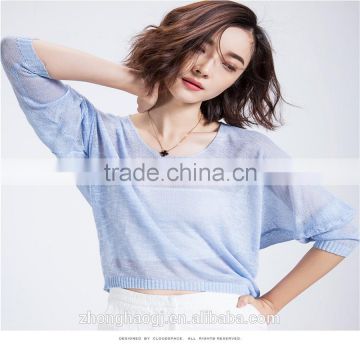 New fashion women summer pullover breathable sweater with best qualtiy