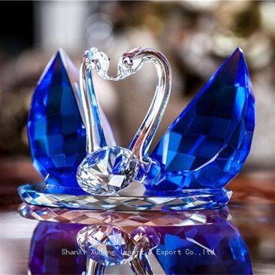 Colored K9 Crystal Swan Wedding Gifts Crystal Wedding Giveaway Gift Crystal Crafts Gifts photo-5