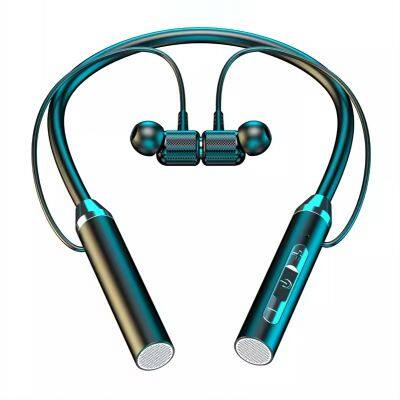 Hot Selling Wireless Blue Tooth Earphones Hang Around The Neck, Metal Sports Earbuds Suitable For Student And Beautiful Girl