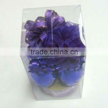 hot sale purple iridescent wine bottle neck decorative ribbon bow and star flower for promotion