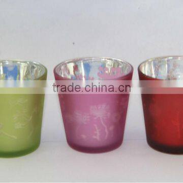 COLOR SPRAYING GLASS CANDLE HOLDER