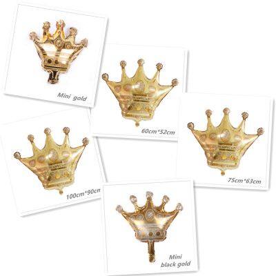 Hot Selling Baby Shower Girl Years Crown Shaped Balloons Birthday Party Decoration Balloon Princess Gold Crown Foil Balloons