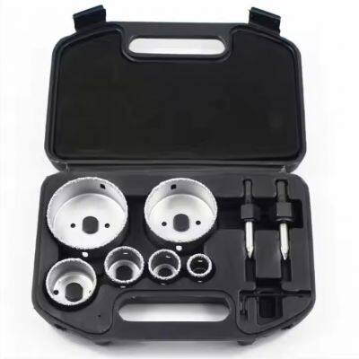 9 Piece YG8 Carbide Chip Hole Saw Plastic Box Ceramic Tile Hole Opener Set @ workiotools