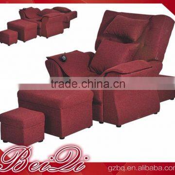 Beiqi Guangzhou Hot Sale Promotion Luxury Durable Wine Red Color Manicure Portable Pedicure Chair Foot Massage Sofa