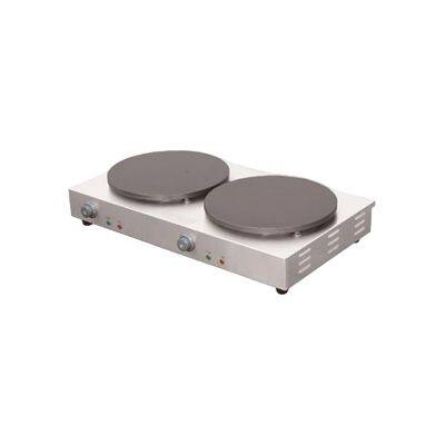 Maquina de crepes eléctrica doble de alta eficiencia para uso comercial