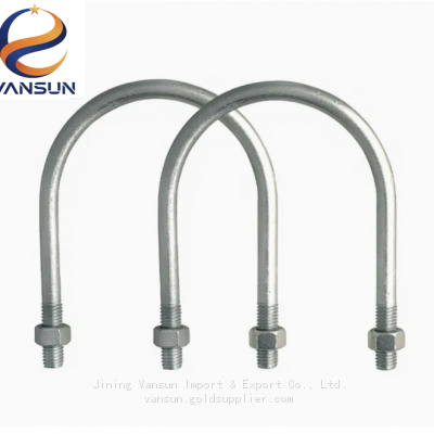 DIN Standard Zinc Plated U-Bolt Pipe Clamp for Electrical Pole and Power Line Fitting Installation photo-4