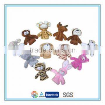 Cheap animal plush finger puppet toys