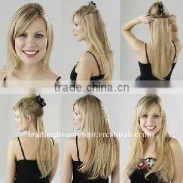 blond full head European clip in hair extensions