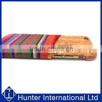 Wood+Fabric Credit Card Slot Case For IP 6