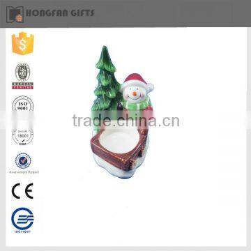 2016 hot sell christmas tree ceramic candle holder