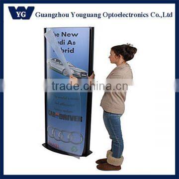LED illuminated snap frame poster stand for floor