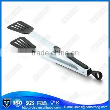 Plastic Kitchen Tail Lock Tongs Slotted Turner Shape