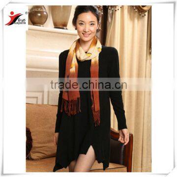 western style silk cashmere scarf with hand painted