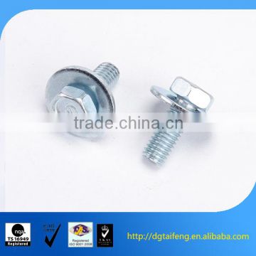 blue zinc plated carbon steel micro round washer hex head screw