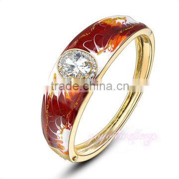 Red enamel female fashion fake gold hot selling sex bangle