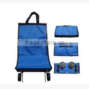 Folding shopping bag with wheels