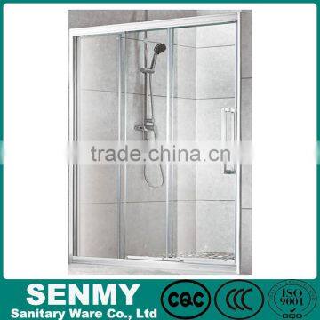 factory directy selling aluminum frame flexible 3 sides glass 3 doors sliding shower door